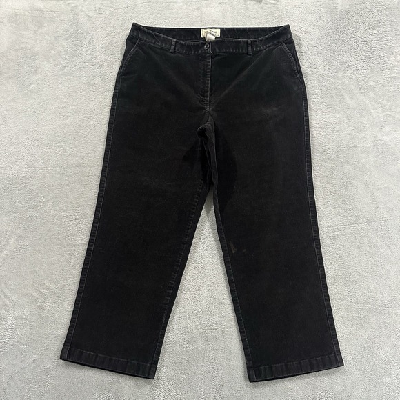 L.L. Bean Pants - LL Bean Corduroy Pants Women's 18 x L27 Petite High Rise Favorite Fit Black